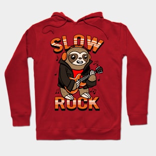 Cute Kawaii Slow Rock Guitar Playing Sloth Gift For Sloth Lovers Hoodie